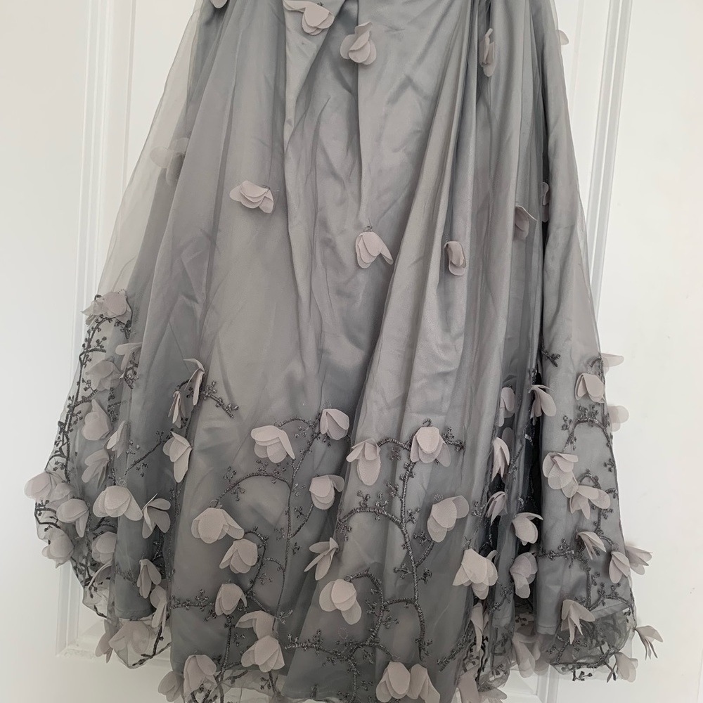 Eliza j floral appliqué skirt